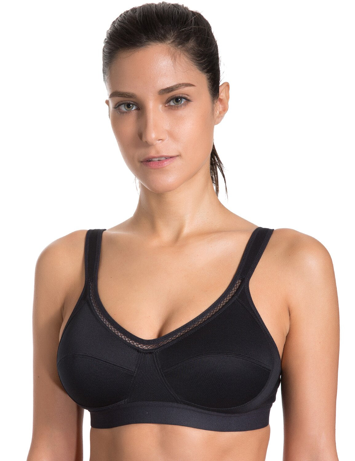 Women's High Support Solid No Padding Fitness Classic Sports Bra