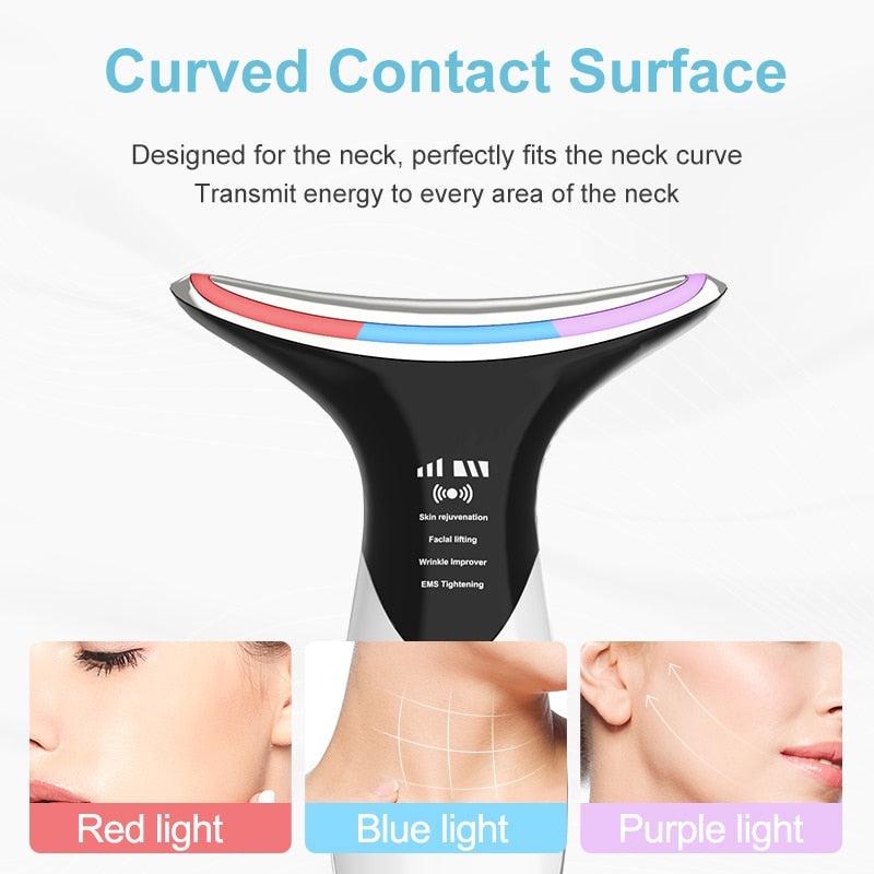 Neck Anti Wrinkle Face Lifting Beauty Device LED Photon